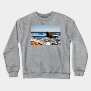 Rough Sea at Charlies Garden, Seaton Sluice Crewneck Sweatshirt